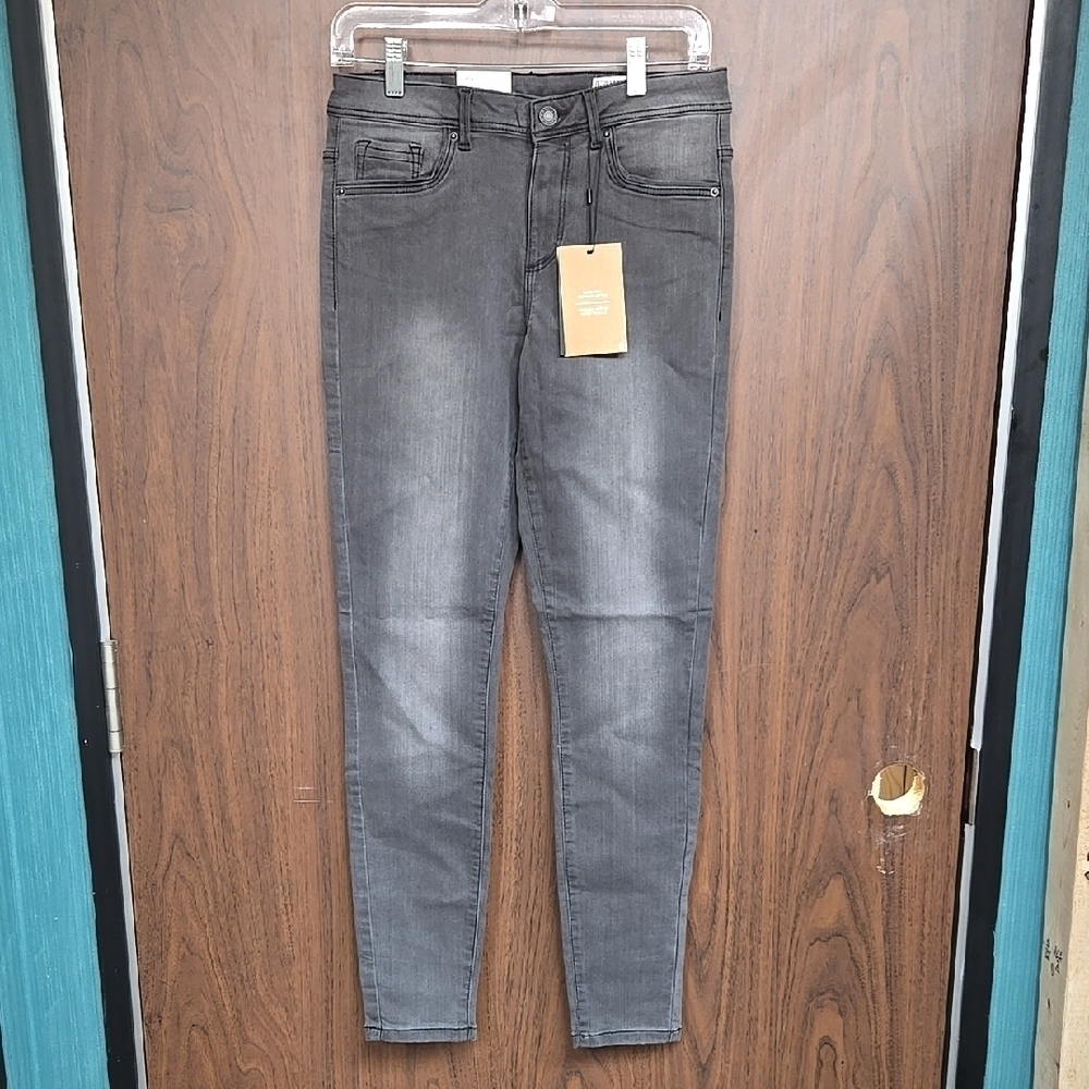 Vero Moda Size 32 Dark Grey Tanya Mid Rise Skinny Piping Jeans